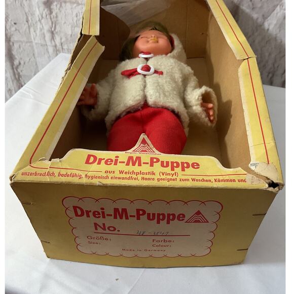 Vintage 1940’s Drei-M-Puppe Doll Germany Sleepy Eyes Vinyl Original Box - Picture 3 of 7